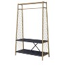 TiramisuBest Natural Oak Hall Tree: Multistorage Marvel with 1 Mirror and Adjustable Legs for Customized Functionality! - 4 of 4