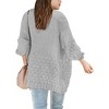 Girls Sweater Cardigan Open Front Longline Sweater Cable Knit Sweater Long Sleeve Color Block Sweater,Gray(with Pocket) - XL - 2 of 4