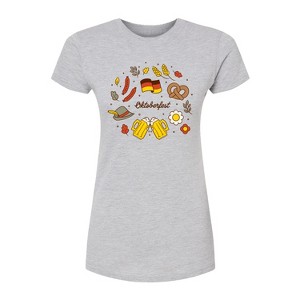 Women's - Instant Message - Oktoberfest Icons Fitted Graphic T-Shirt - 1 of 4