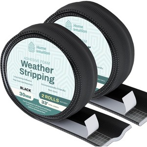 HOME INTUITION - 396 Inch Weather Stripping Window Door Seal Strip 33 Feet Self Stick Weatherstrip Gap Draft Blocker - 1 of 4