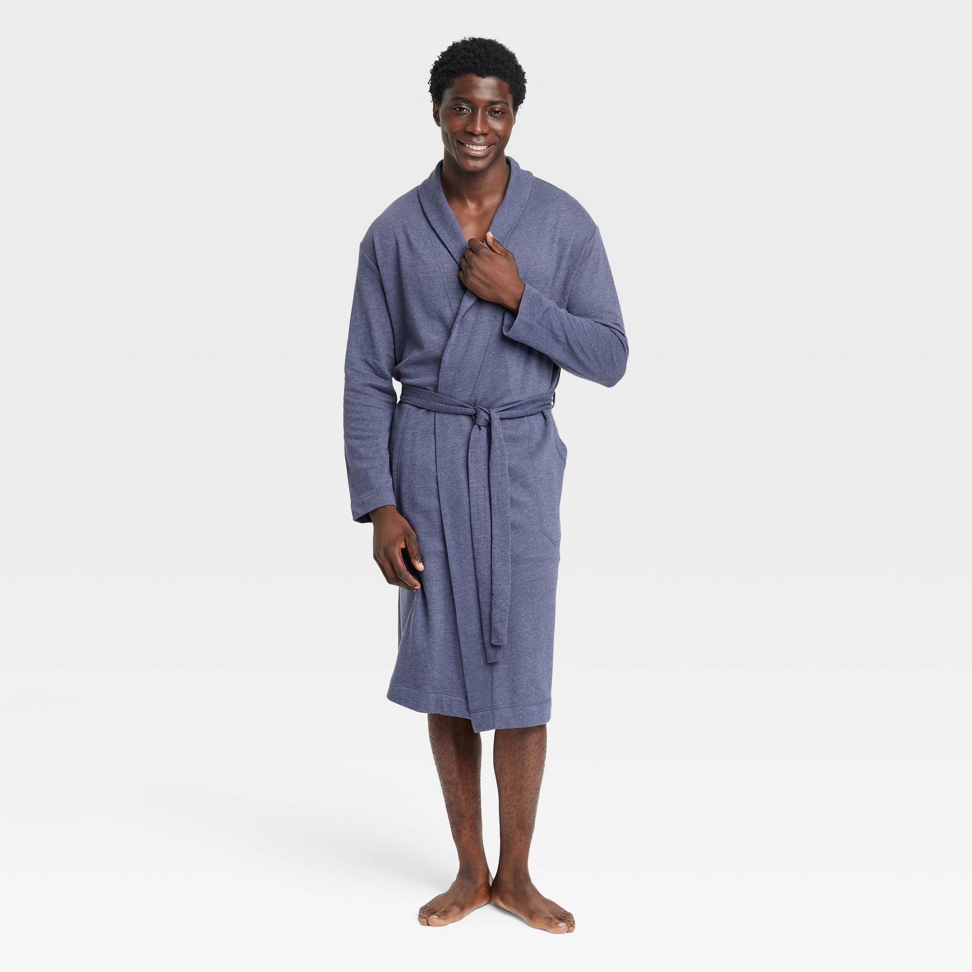 Men's Knit Robe - Goodfellow & Co™ Navy Blue L/XL