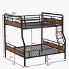 Grungis Full XL Over Queen Metal Loft Bed Can Divided Into 2 Beds,Modern Bunk Bed with Guardrails and Ladder,Loft and Bunk Bed for Bedroom - 3 of 4