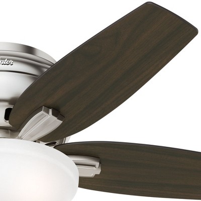 Sleek 42" Brushed Nickel Low-Profile Ceiling Fan with LED Light & Remote