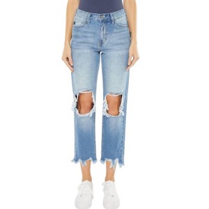 Women's High Rise Mom Relax Fit Denim Jeans - KanCan - 1 of 4