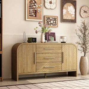 Famapy Modern Scandinavian - Style Storage Cabinet with Sleek Handles - Ideal for Living Room, Bedroom, Dining Room, and Entryway - 1 of 4