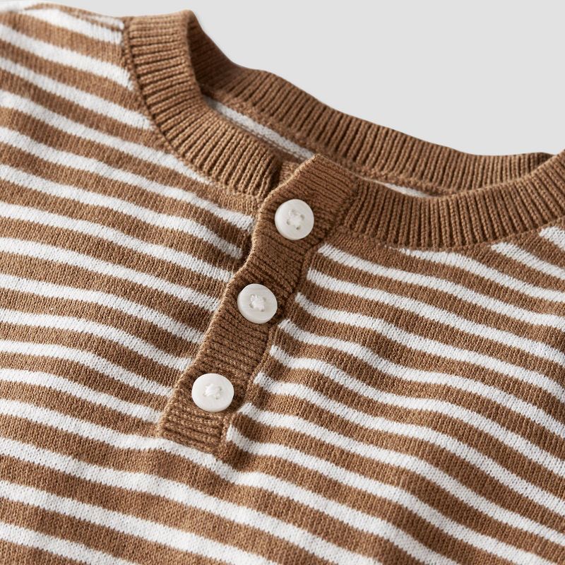 Little Planet by Carter’s Baby 2pc Striped Top and Bottom Set - White/Brown, 3 of 5