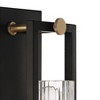 Stiffel Ramos Industrial Modern Wall Light Sconce Black Brass Hardwire 4 1/2" Fixture Clear Ribbed Glass Shade for Bedroom Bathroom Vanity Reading - 4 of 4