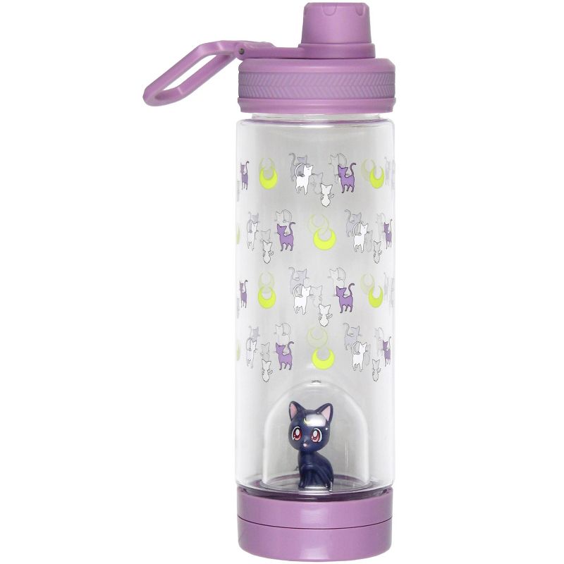 Sailor Moon Artemis Drinking Plastic Water Bottle With Inside Character Mold Purple, 1 of 6