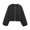 Coolmee Women's Cropped Bomber Jacket Casual Zip Up Varsity Jackets Trendy Outwear Coats with Pockets - 3 of 4