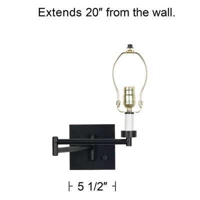 Espresso Bronze Swing Arm Wall Lamp with Black Iron Base