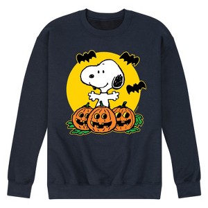 Men's - Peanuts - Snoopy Halloween Pumpkin Patch Graphic Fleece Sweatshirt - 1 of 4