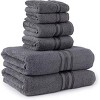 Noble House Ultra Soft 100% Cotton Extra Heavy & Absorbent Hotel & Spa Feel 6pc Bath Towel Set Bathroom 2 Bath Towels 2 Hand Towels 2 Washcloths - 4 of 4
