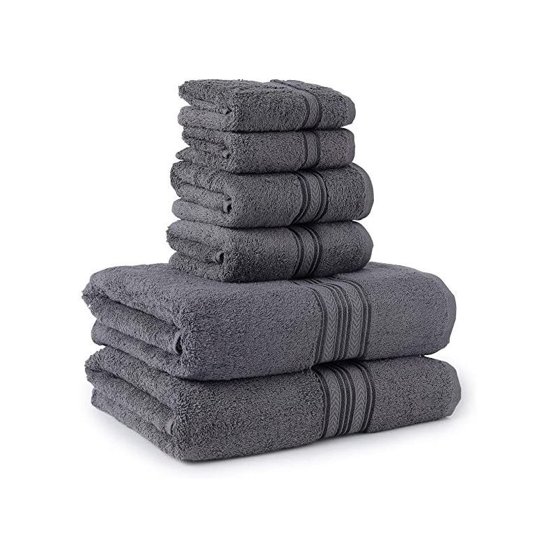 Noble House Ultra Soft 100% Cotton Extra Heavy & Absorbent Hotel & Spa Feel 6pc Bath Towel Set Bathroom 2 Bath Towels 2 Hand Towels 2 Washcloths, 4 of 6