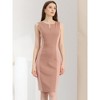 INSPIRE CHIC Women's V Neck Office Sleeveless Bodycon Midi Pencil Dress - 2 of 4