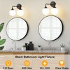 POWLIG 14.17-in 2-Light Black Dimmable Bathroom Vanity Light with 5.9in Milk Opal Glass Globe Shade - 4 of 4