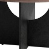 HomeRoots 18" Light Brown and Black Wood Round Cross Legs End Table - 4 of 4
