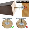 Aoibox Wood Furniture Legs 4 Inch Square Sofa Bed Chair Cabinet Ottoman Support Easy Install Brown 4 Pack - 3 of 4