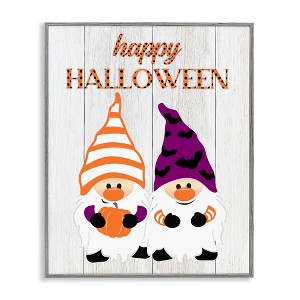 Stupell Industries Happy Halloween Seasonal Gnomes Framed Giclee Art - 1 of 4