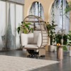VisioGear Egg Chairs, Patio Swivel Egg Chair with Cushion, with Rocking Function for Balcony, Beige, 38.6"*31.5"*58.7" - 4 of 4