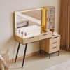 MOEPISY Makeup Vanity Desk with Power Outlet, Makeup Desk with 5 Drawers&Storage Shelves - 3 of 4