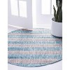 Unique Loom Outdoor Striped Distressed Stripe Striped Woven Area Rug - 3 of 4