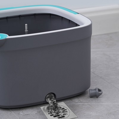 TrueClean Gray Microfiber Spin Mop and Bucket System