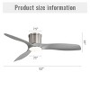52" Ceiling Fan with LED Light and Remote, Flush Mount Ceiling Fan with 3 ABS Blades for Living Room, Bedroom, Home Office – The Pop Home - 4 of 4