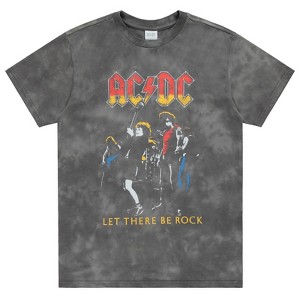 Mens AC/DC Classic Rock Shirt - Malcolm and Angus Young - AC/DC Vintage Tour Merch Tie Dye T-Shirt - 1 of 4