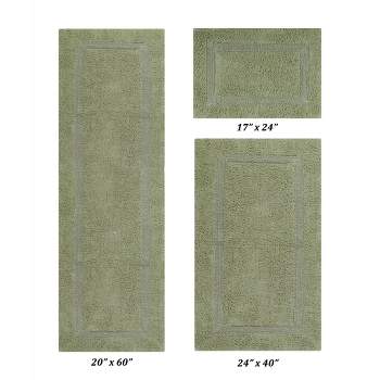 20x34 inch 100% Cotton Non-Slip Bath Rug - 35 Set Case Pack sage-Green