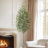 Artificial Olive Tree with Realistic Trunk, Silk Leaves & Fruits in White Pot, Faux Plant for Home or Office Decor - 4 of 4