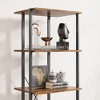 Homhougo 4 Tier Bookshelf with Storage Drawers, 70.9 Inch Tall Narrow Industrial Book Shelf Brown - 3 of 4
