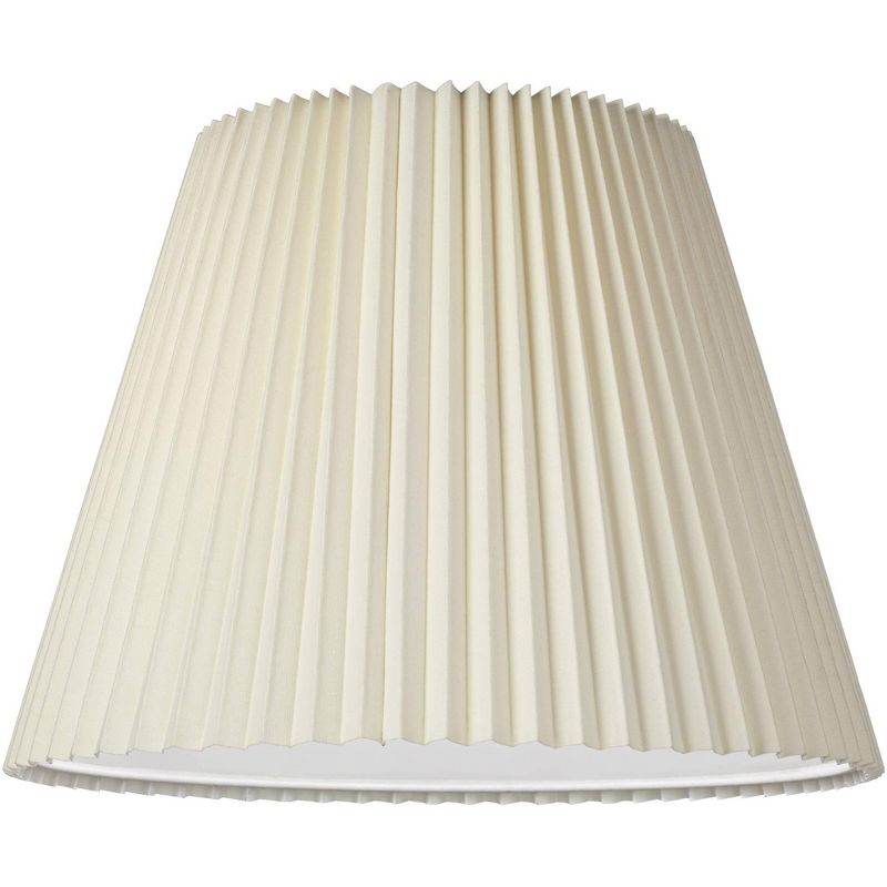 Springcrest Set of 2 Knife Pleat Empire Lamp Shades Ivory Large 11" Top x 19" Bottom x 14.25" High Spider Harp and Finial Fitting, 3 of 7