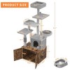 Cat Tree with Litter Box Enclosure Large, Multilevel Cat Play House with Large Condo, Cozy Top Perch,Wooden Cat Furniture for Indoor Cats - 2 of 4
