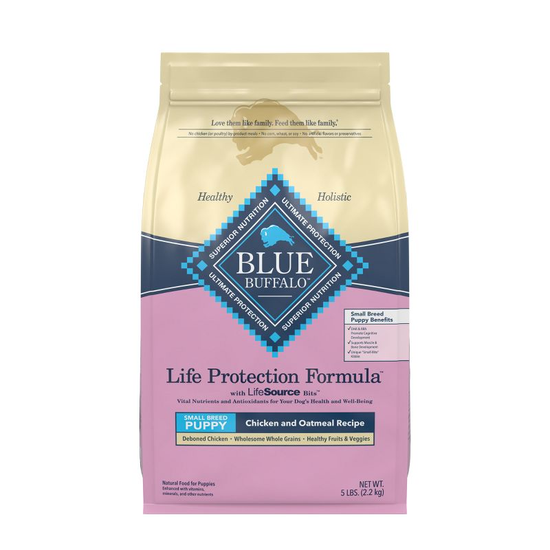 Blue Buffalo Life Protection Chicken & Oatmeal Recipe Small Breed Puppy Dry Dog Food, 1 of 14