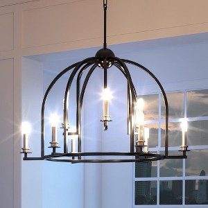 Urban Ambiance Luxury Colonial Chandelier,  20.875"H x 30"W,  Midnight Black Finish, UHP3064 - 1 of 4