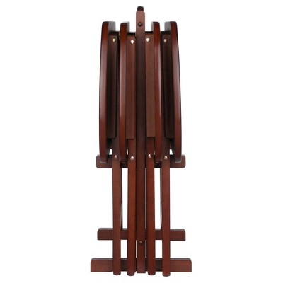 Corbett 4-Piece Antique Walnut Oversize Folding Snack Table Set