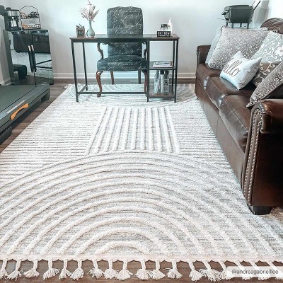 Hauteloom Dauin 3D Rainbow Area Rug with Tassels