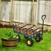 Garden Wagon Cart, Duty Steel Yard Cart with Removable Sides, All Terrain Tires, Utility Wagon for Lawn Farm - 4 of 4