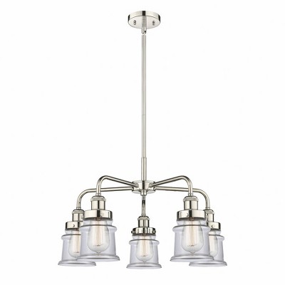 Canton - 5 Light Stem Hung Chandelier In Industrial Style-14.5 Inches Tall and 23.25 Inches Wide