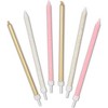 Blue Panda 48 Pack Metallic Glitter Long Thin Birthday Cake Candles in Holders, Birthday Party Decoration Celebration Supplies, 5" - 2 of 4
