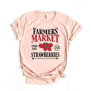 Simply Sage Market Women's Farmers Market Strawberries Short Sleeve Graphic Tee - 1 of 2