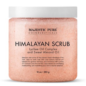 Majestic Pure Himalayan Salt Body Scrub with Lychee Oil - 10 oz - 1 of 4