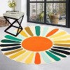 Colorful Machine Washable Area Rug, Non-Slip Indoor Carpet for Living Room, Bedroom, Modern Minimalist Front Door Mat with Sun Accent Design. - 2 of 4