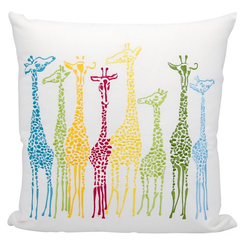White Giraffes Indoor Outdoor Throw Pillow 20 X20 Nourison