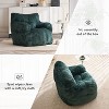 Kumasinova Corduroy Bean Bag Chair for Adults,Teens,Memory Foam Bean Bag Sofa with Armrest,Bean Bag Lounger for Bedroom,Living Room,No Assembly,Green - 4 of 4