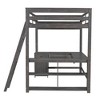 PAGED Twin Size Loft Bed with Desk Modern Wooden Bed Frame with Drawers, Shelves, Cabinet, Ladder and Guardrail for Bedroom - 4 of 4