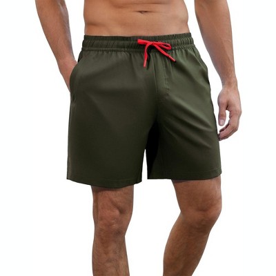 Men's Swim Trunks Quick Dry Swim Shorts with 4 Pockets for Men Army Green 2XL