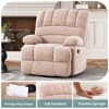 Lirago,Swivel Rocking Recliner Sofa for Adults - Brown Fabric with Adjustable Recline Positions - 4 of 4