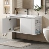VYNXARIA 36" Modern Versatile Wall-Mounted Bathroom Vanity with Ceramic Sink, Floating Bathroom Vanity, Large Storage Space, White - 3 of 4