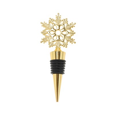 Unique Bargains Snowflake Bottle Stopper Christmas Design Zinc Alloy Aluminum Alloy TPR 4.41"x1.93"x0.79" 1 Pc